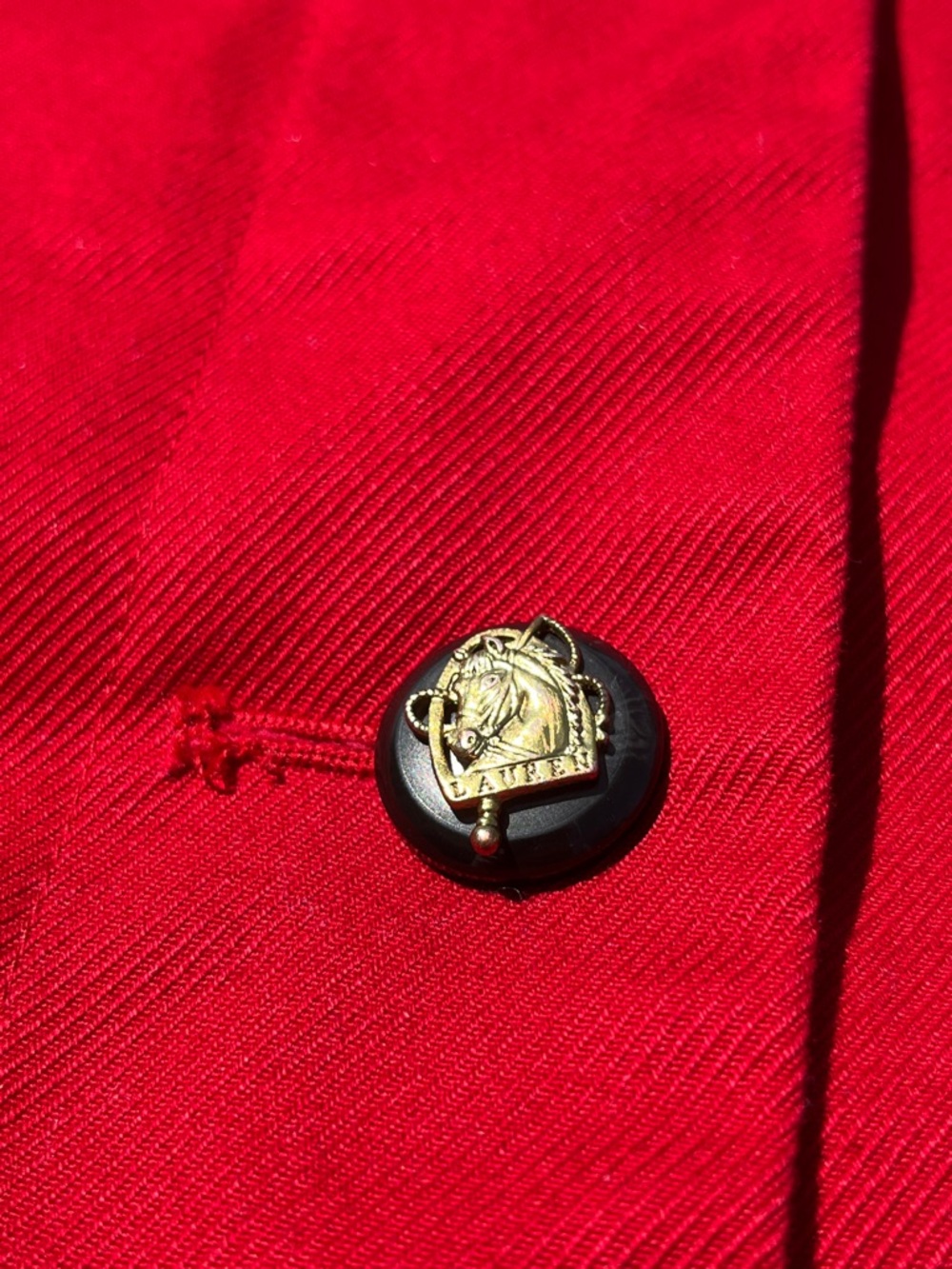 Lauren Ralph Lauren Red Equestrian Barn Coat Corduroy Collar 1X - Picture 7 of 13